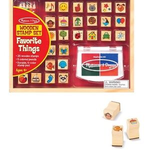 Melissa & Doug Kids Wooden Learning Toys Stamp Set